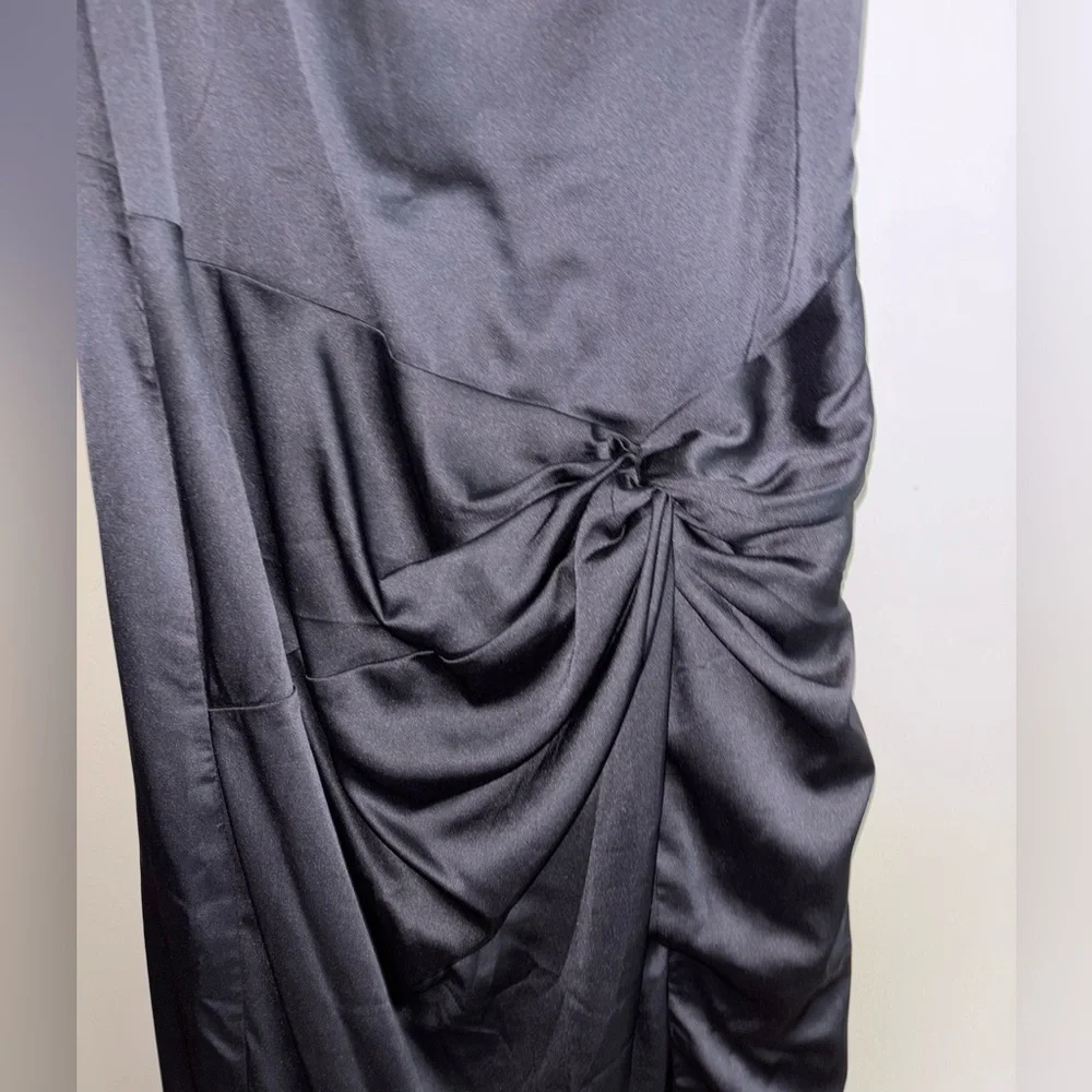 Abercrombie & Fitch Draped Skirt Satin Maxi Dress